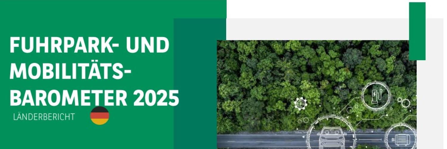 Bildkomposition aus Waldluftaufnahme mit Icons rund um die Mobilität von Arval