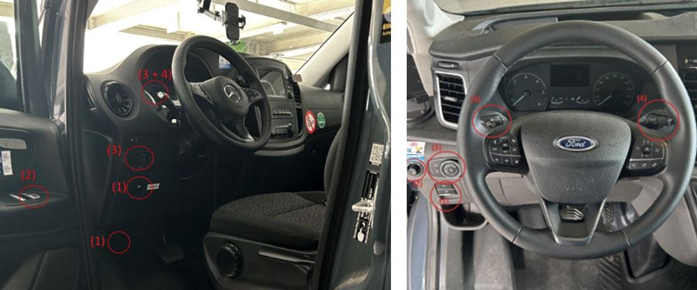MB Vito- und Ford Transit Cockpit